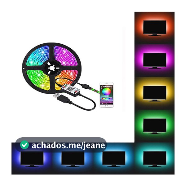 Fita Led 5050 Rgb Controle Remoto 2/3 Metros ou 3 metros bluetooth sem controle 5v Usb Tv Pc Carro