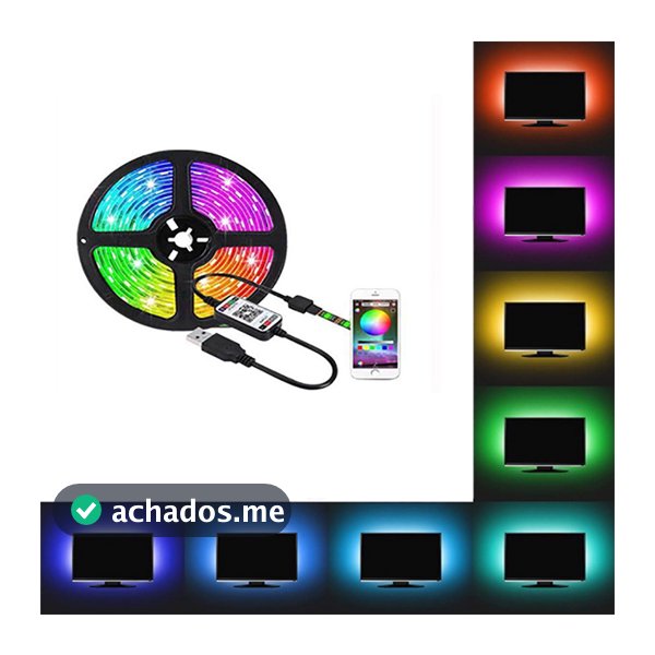 Fita Led 5050 Rgb Controle Remoto 2/3 Metros ou 3 metros bluetooth sem controle 5v Usb Tv Pc Carro