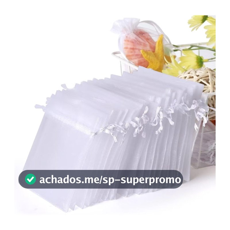 Saquinhos Saco Organza 7x9/ 9x12/ 10x15/ 13x18/15x20/17x23/20x30 Branco Lembrancinha Natal Jóia Festa Casamento