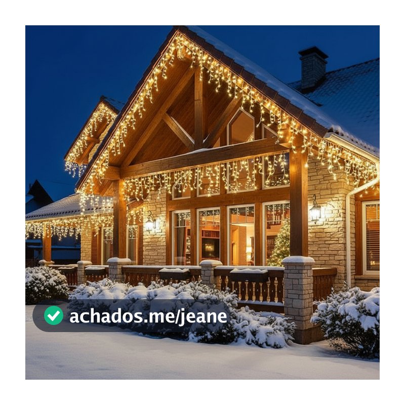 CASCATA DE NATAL 15 METROS 800 LED LUZ FIXA 220V B.QUENTE
