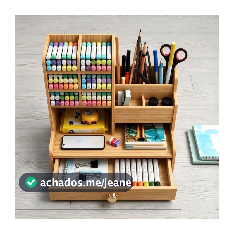 Organizador De Mesa Escritório Caneta de Estudo 5 andares Multiuso Extra Com Gaveta Multiuso C/ Gaveta Nicho