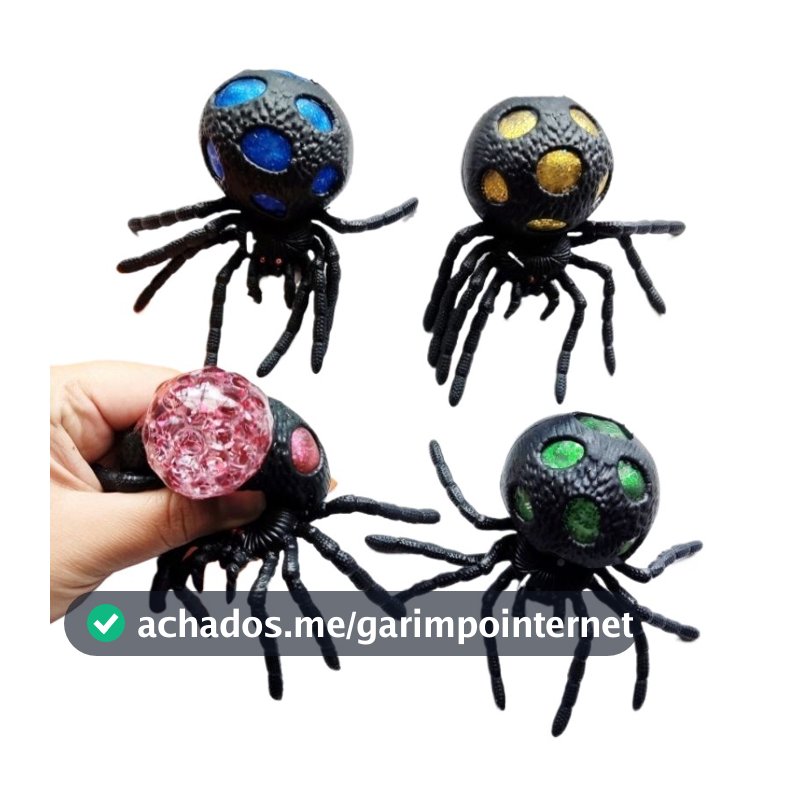 Brinquedo de Apertar Sensorial Squishy Aranha PRETA Orbs