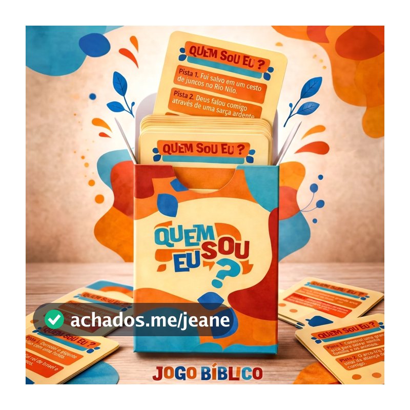 Jogo Bíblico de Cartas Quem Sou Eu | 50 Cartas Temáticas para Toda a Família Cristã | Penkal Livros Cristão