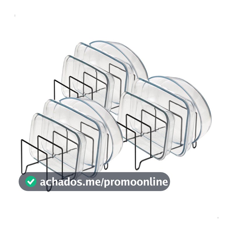 Kit Com 3 Suporte De Tampas e Refratários Preto