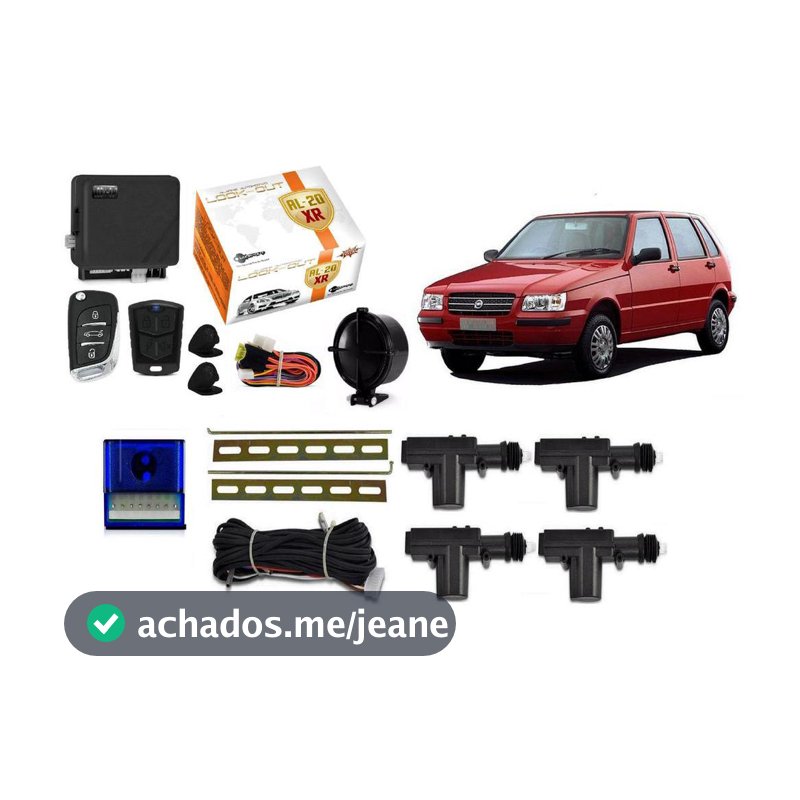 Kit Alarme Canivete + Trava Eletrica Uno antigo Mille Fire 4 Portas