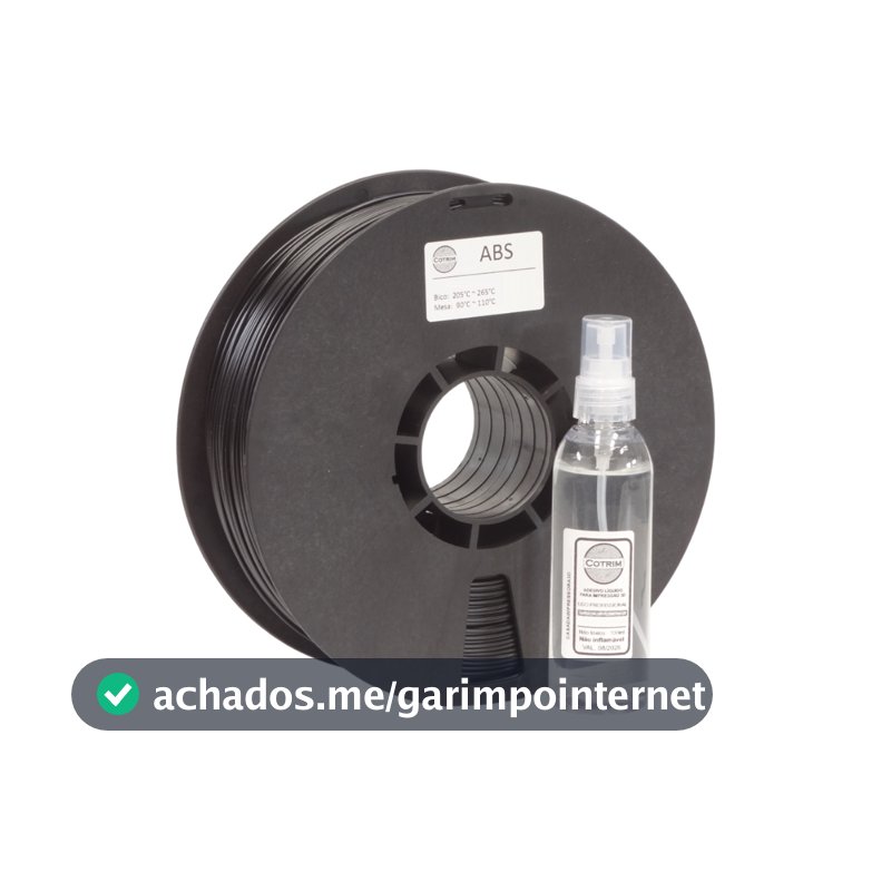 Filamento ABS premium preto Impressora 3d 1,75mm 1.75 mm 1kg + Adesivo líquido