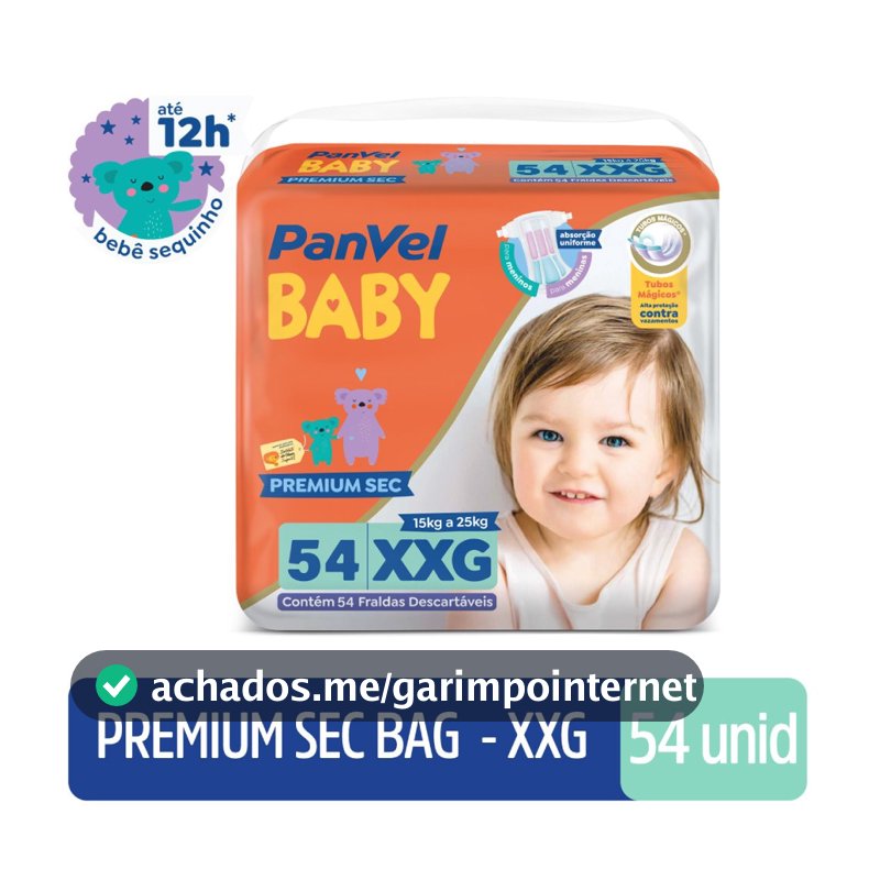 Fralda Panvel Baby Premium Sec Bag Xxg Com 54 Unidades
