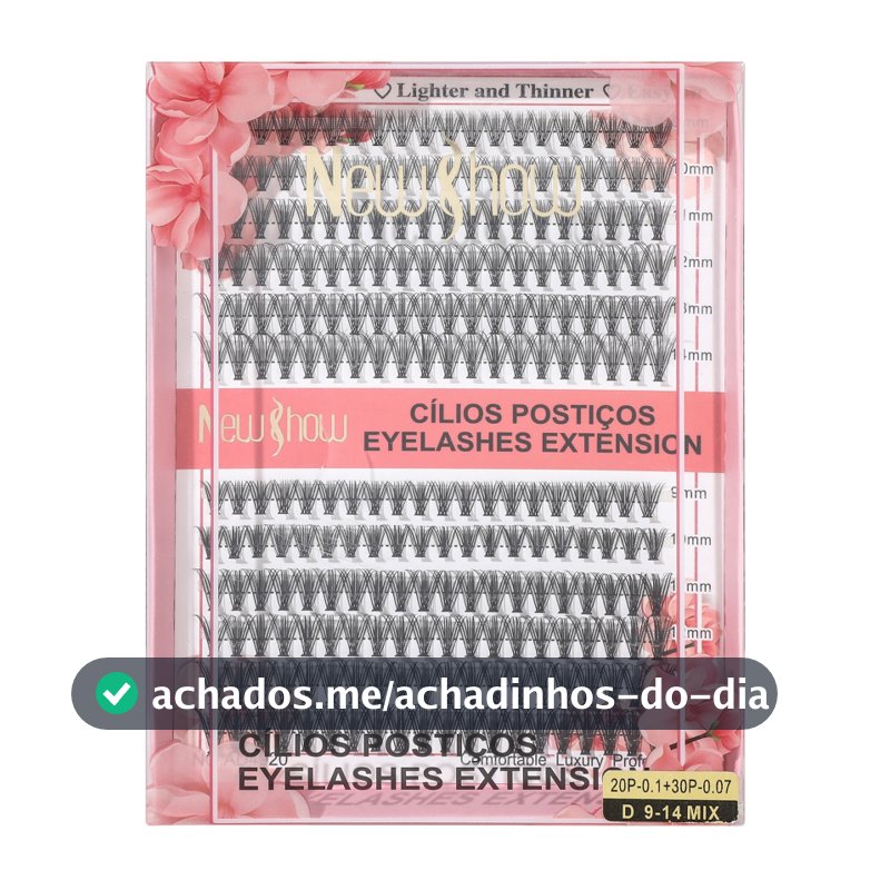 New Show Cílios extensão de Cilios Postiços -Tufos sem Nó-20P/30P-0.10-D 9-14MIX