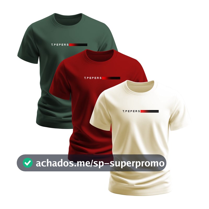 Kit Com 3 Camisetas Algodao  Masculina Top Original Camisa