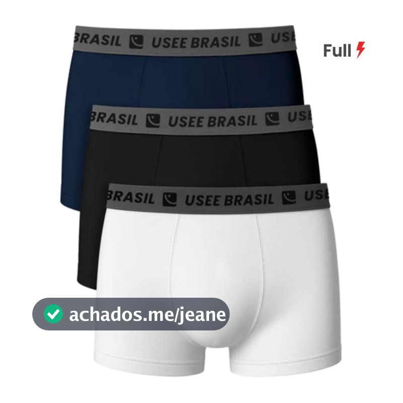 Kit com 3 Cuecas Boxer Algodão Premium Adulto Kit Cueca Masculina Algodão Cueca Box Usee Brasil