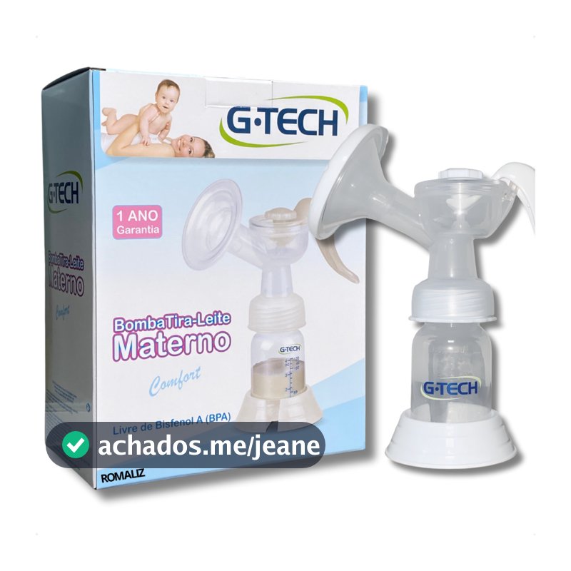 Bomba de Tirar Leite Manual G tech Materno Confort com Ajuste de Sucção Transparente G-tech