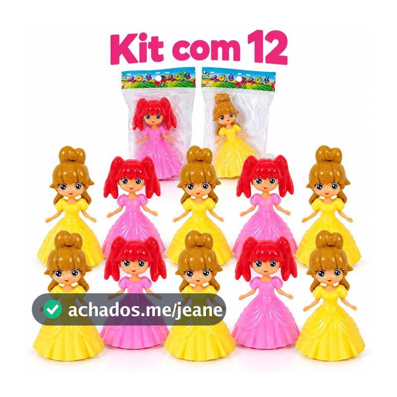 kit 12 mini princesas com vestido coloridas Lembrancinhas