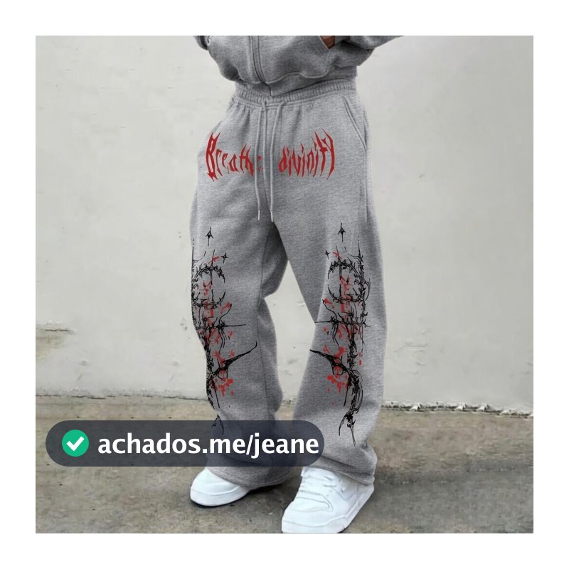 Calça Moletom Streetwear Masculina/Feminina Unissex Breathe Divinity Ideal Para O Dia a Dia