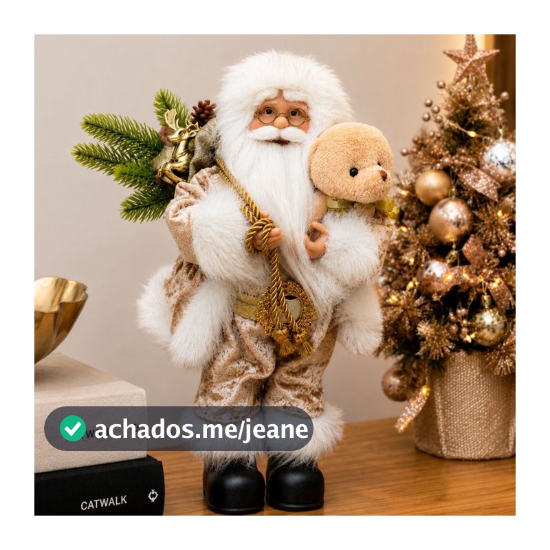 Papai Noel 30cm Vermelho Natal Decoração Luxo Sofisticado Mesa Arvore Alta Qualidade