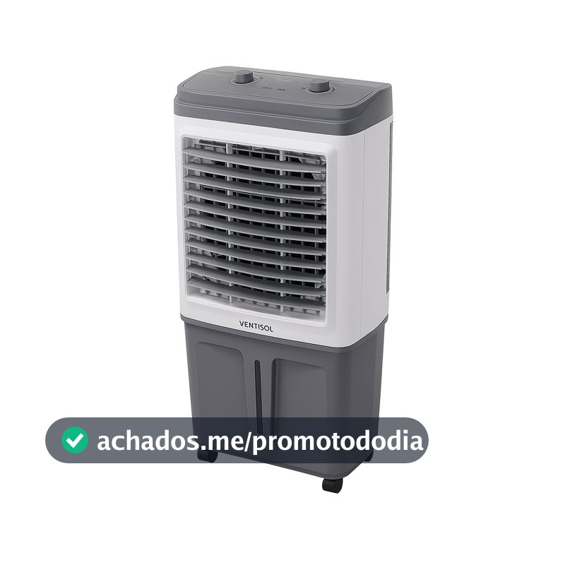 Climatizador de Ar Ventisol Portátil Potente Clin 60 Pro CLIN60PRO-02, 60 Litros, 150W, Branco/Cinza