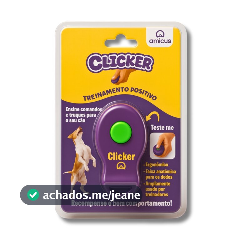 Recompensador Click-R Clicker para Adestrar Adestramento Treinamento de Cães Cachorros - Amicus