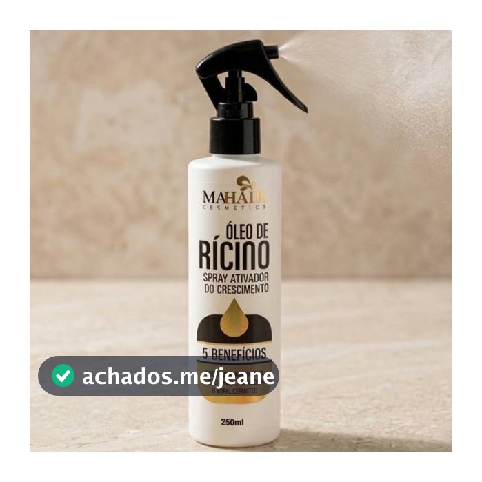 Spray Finalizador Óleo de Rícino Multifuncional Protetor Térmico 250ml Mahair - Promoção !