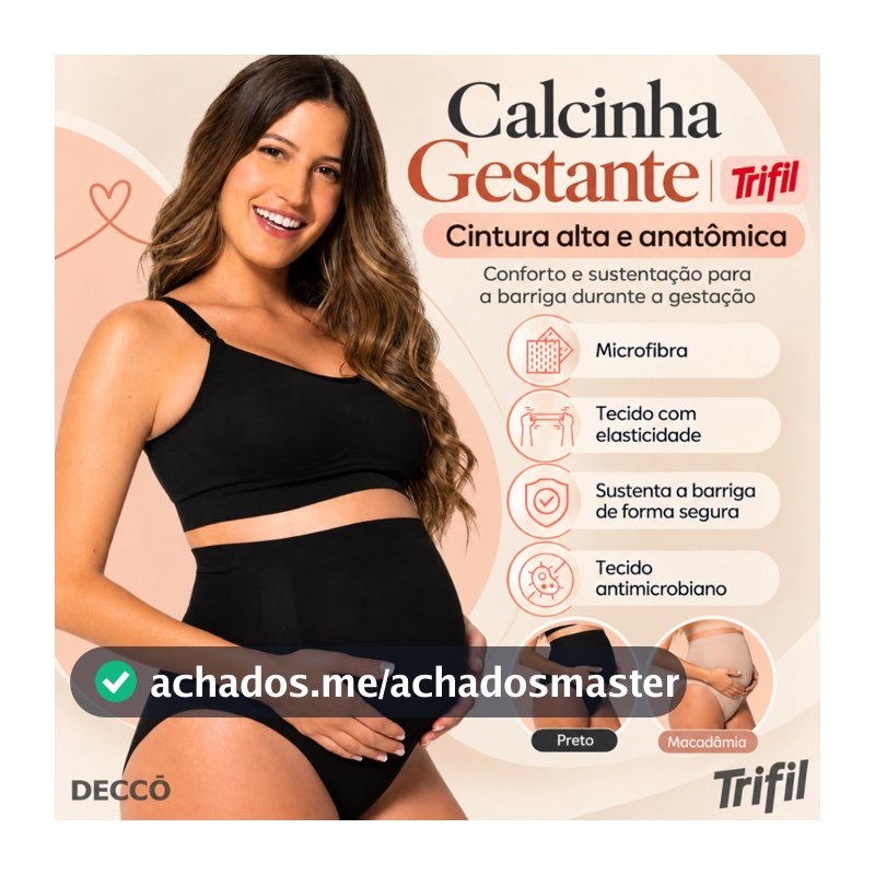 Calcinha Alta Trifil De Sustentação Para Gestante Grávida Sem Costura