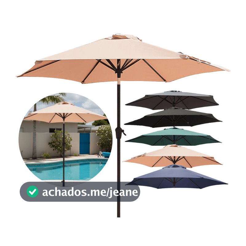 Ombrelone Guarda Sol  Central para Jardim 2,30 Metros Articulado Impermeável Uv Piscina Área Externa