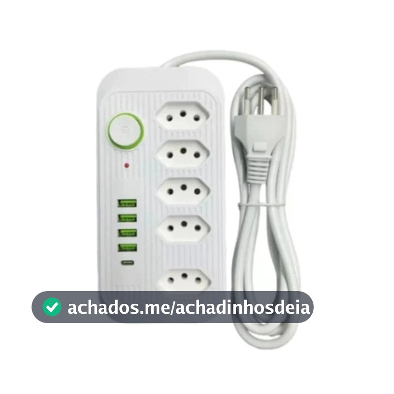 Extensão Filtro De Linha Segurança 5 Tomadas