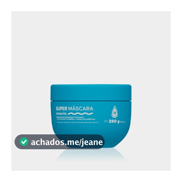 Super Máscara Capilar Hidratei 250g com Ácido Hialurônico Hidratação Profunda e Nutrição Intensiva