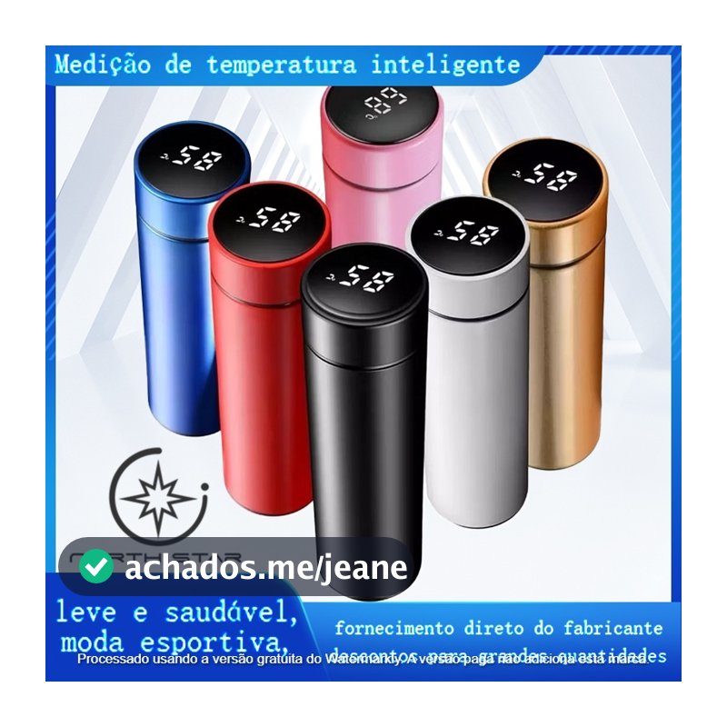 Garrafa Térmica Inox 500ml com Termômetro LED - Estilo Moderno e Isolamento Superior