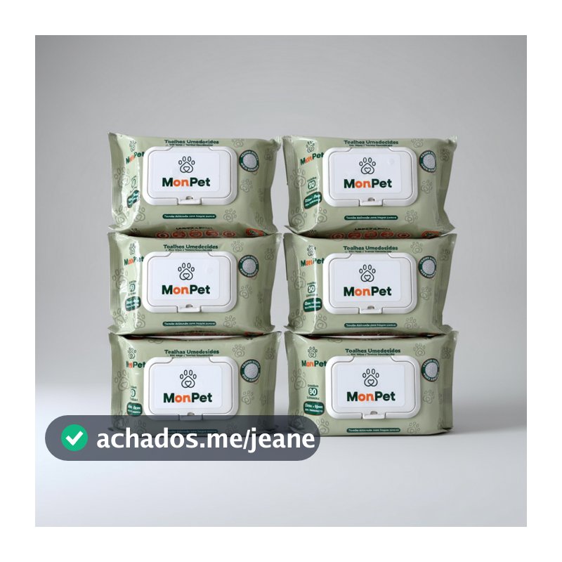 Toalha Lenço Umedecido Para Caes E Gatos Pet 6 Pacotes C/ 50