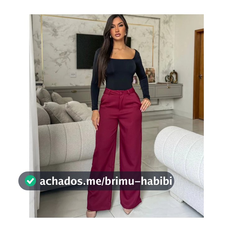 Calça Pantalona Alfaiataria Premium Com Bolso PROMOÇÃO