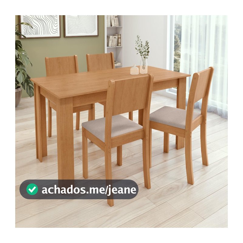 Conjunto Sala de Jantar com 4 Cadeiras Easy Line