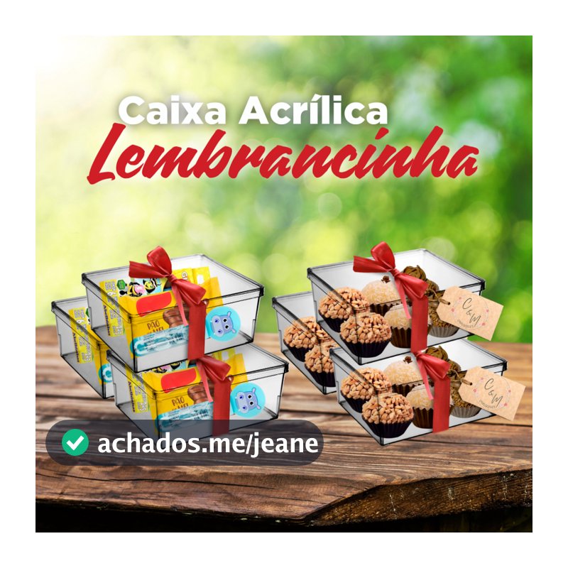 20 40 Caixinhas Acrílicas Lembrancinha BIG 11x9cm Tampa Click - Festa e Casamento Transparente