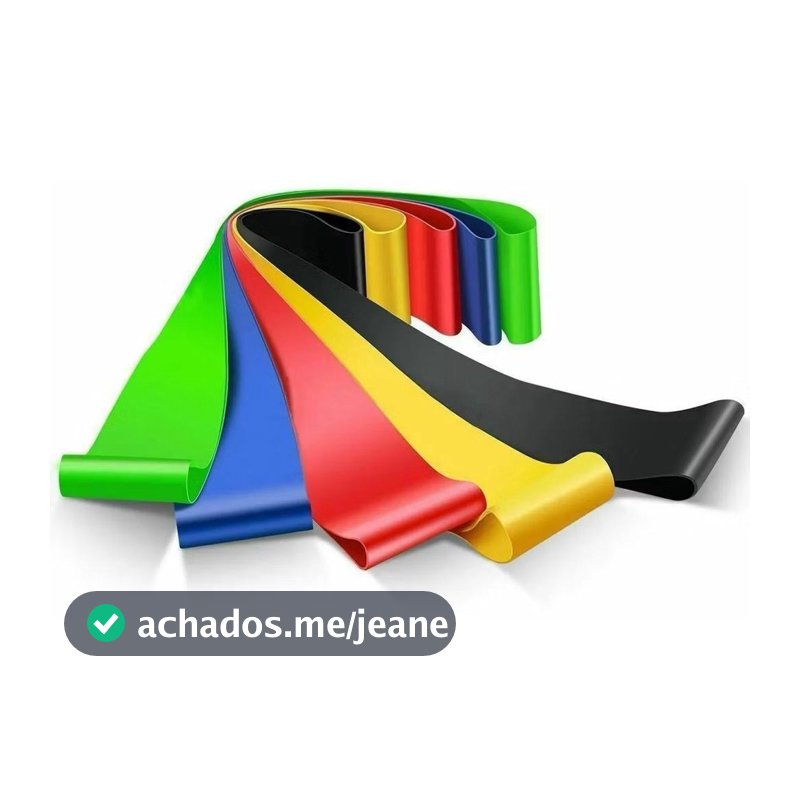 Kit 5 Banda Faixa Elástica de Resistência Band para Treino Yoga Pilates Treino Academia Musculação