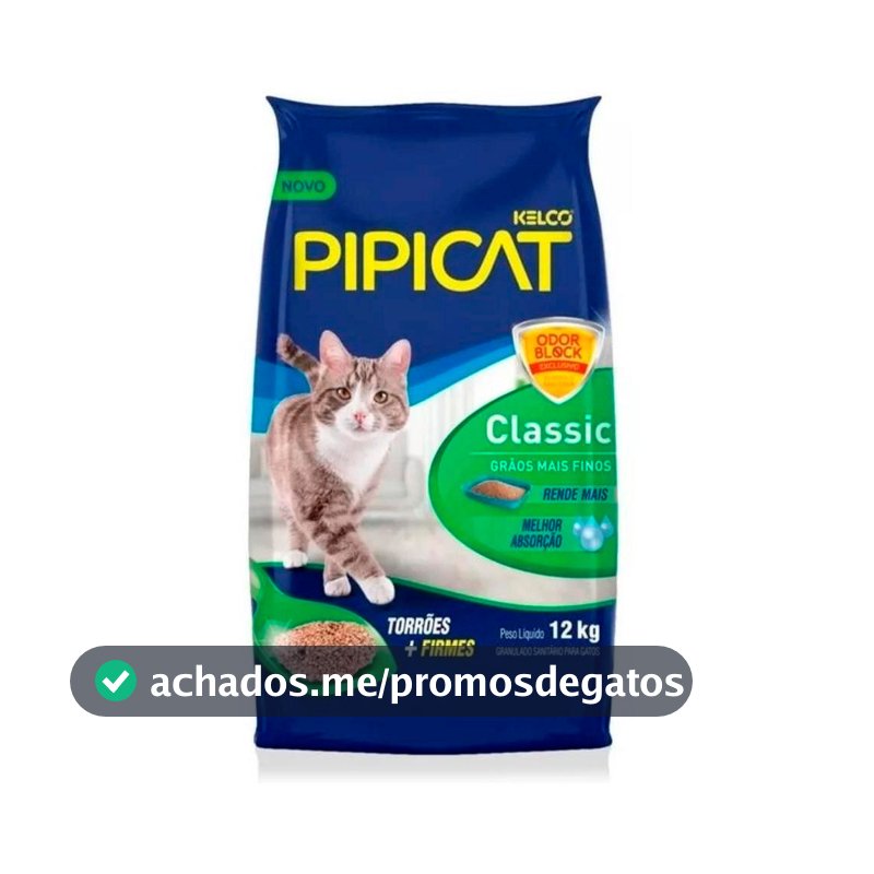 Areia para Gato Classic 12kg Pipicat