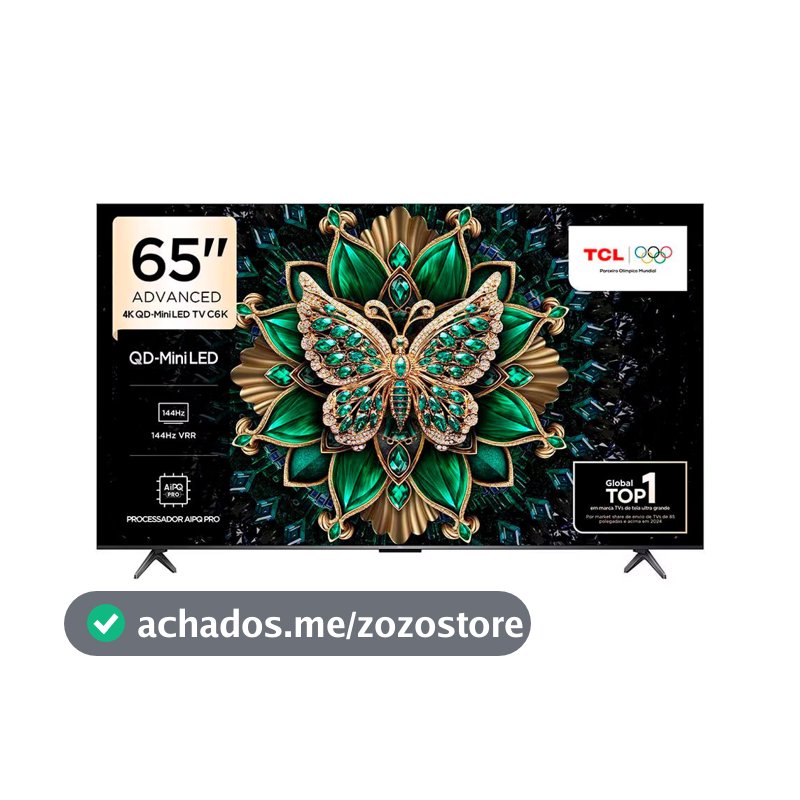 Smart TV 65 65C6K 4K QD-Mini Led 144Hz com Sistema Operacional Google TV TCL