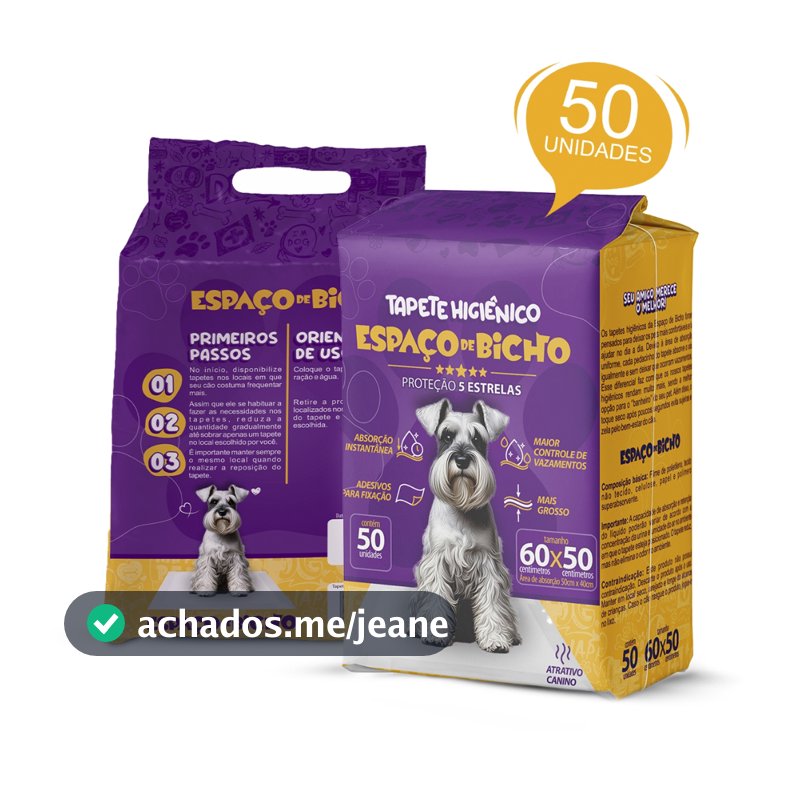 Tapete Higiênico Espaço De Bicho 50 Unidades 50x60 cm Envio Imediato