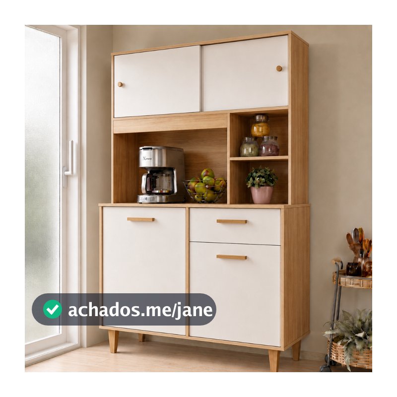 Armário de Cozinha Kit Compacto 180cm 4 Portas 1 Gaveta Organizadora Moderno - Blue Moby