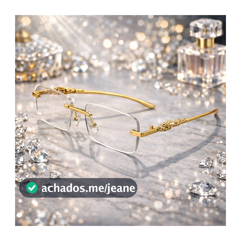 Óculos de Sol Cheetah de Metal Sem Aro Unissex