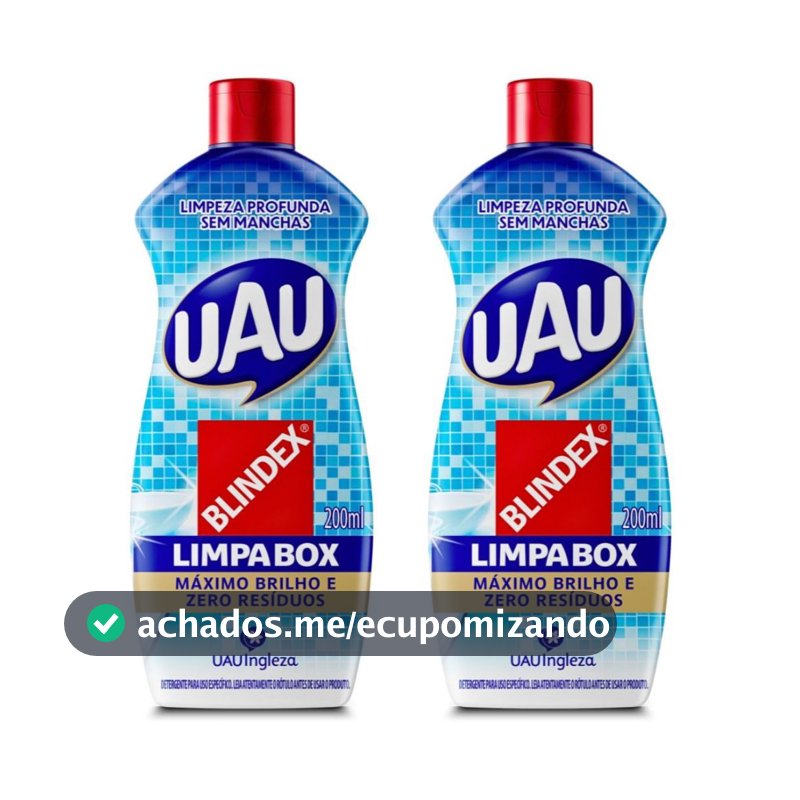 Kit 2un Detergente Limpa Box Blindex UAU 200ml cada