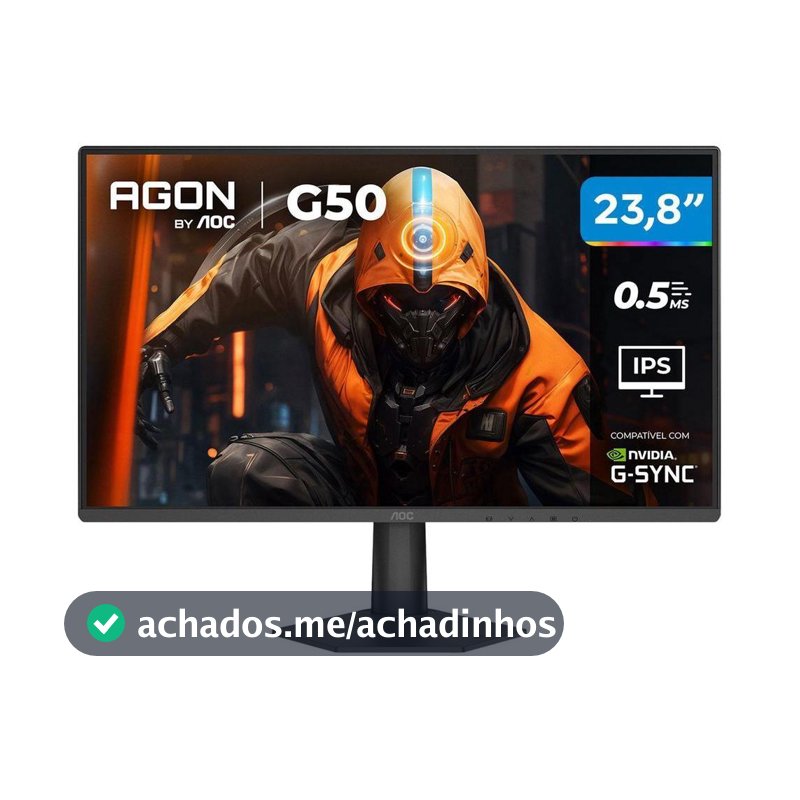 Monitor Gamer AOC 23,8" Full HD 144Hz Agon G50 IPS 0,5ms 24G50F/57 HDMI DisplayPort G-Sync