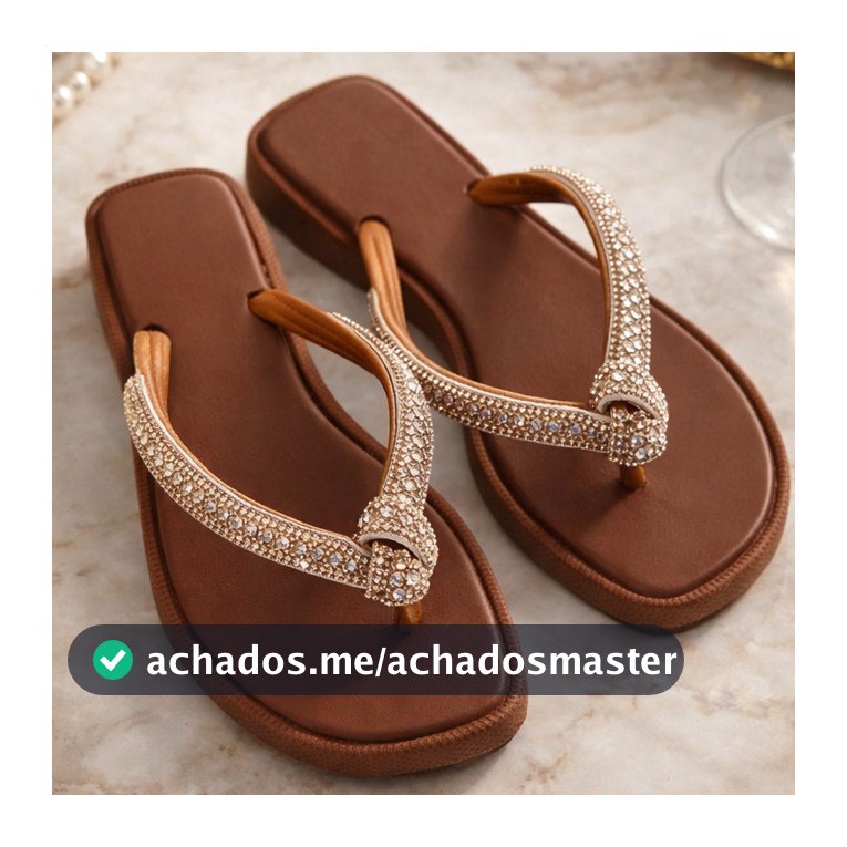 😍Chinelo Feminino Confortável Sandália Nanda Fashion com NÓ de Brilho Stras - A MAIS VENDIDA