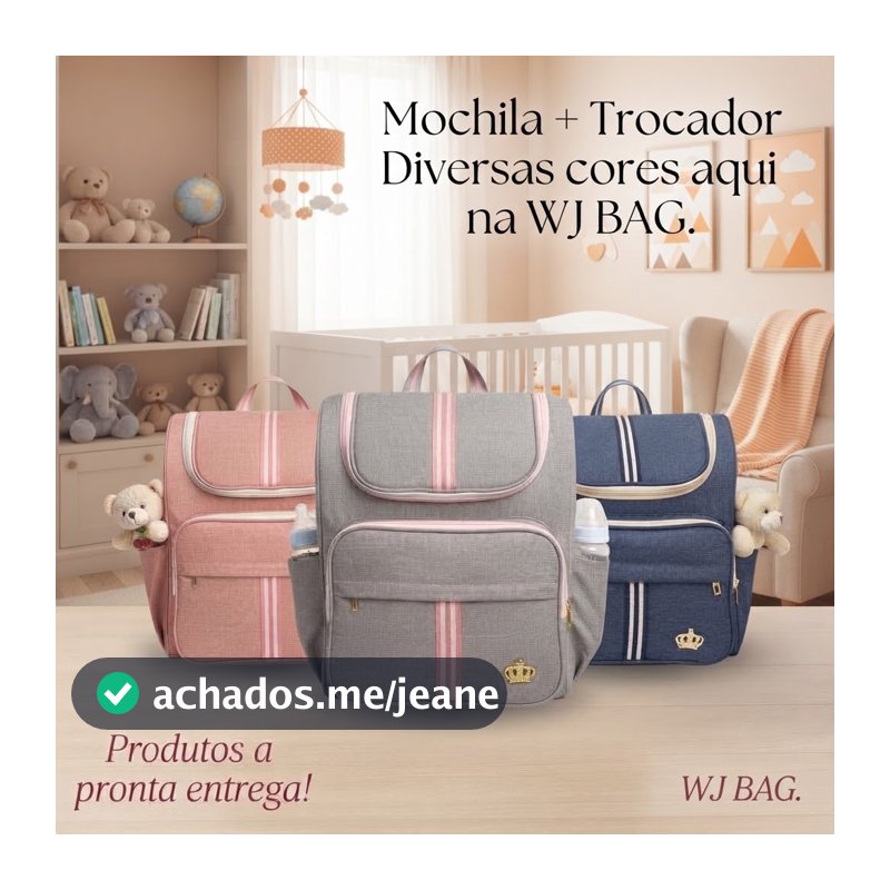 Mochila Classic com Trocador Portatíl Bolsa Maternidade e Passeio