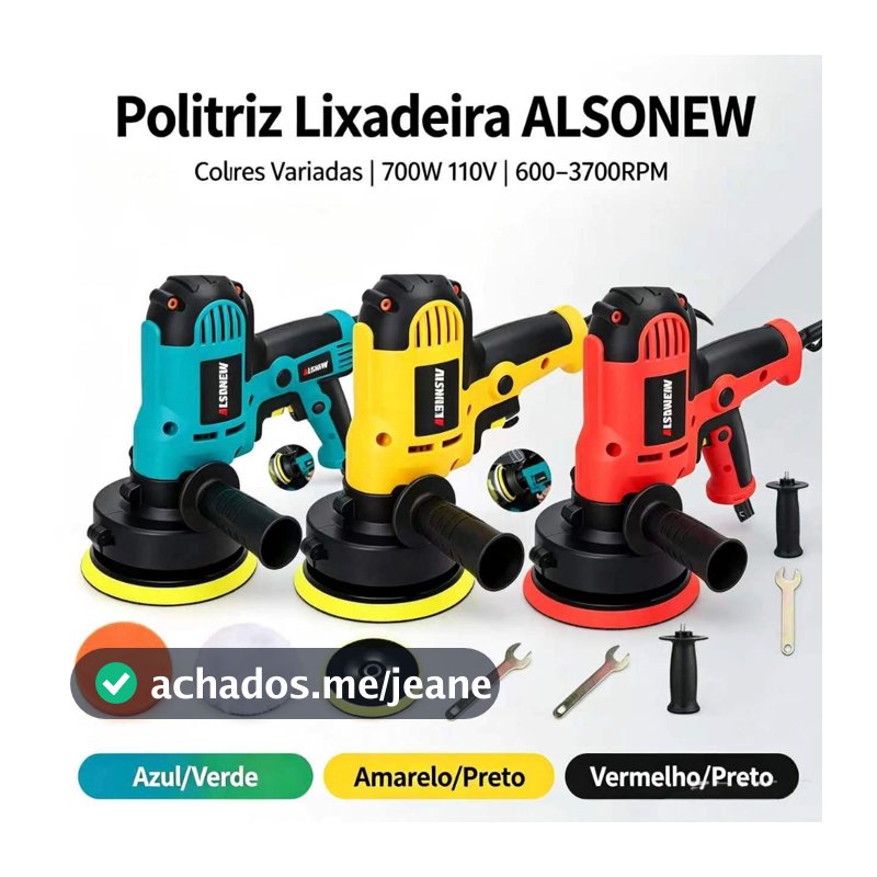 ALSONEW Lixadeira Politriz Automotiva Multifunções Parede Polimento(110V/220V)