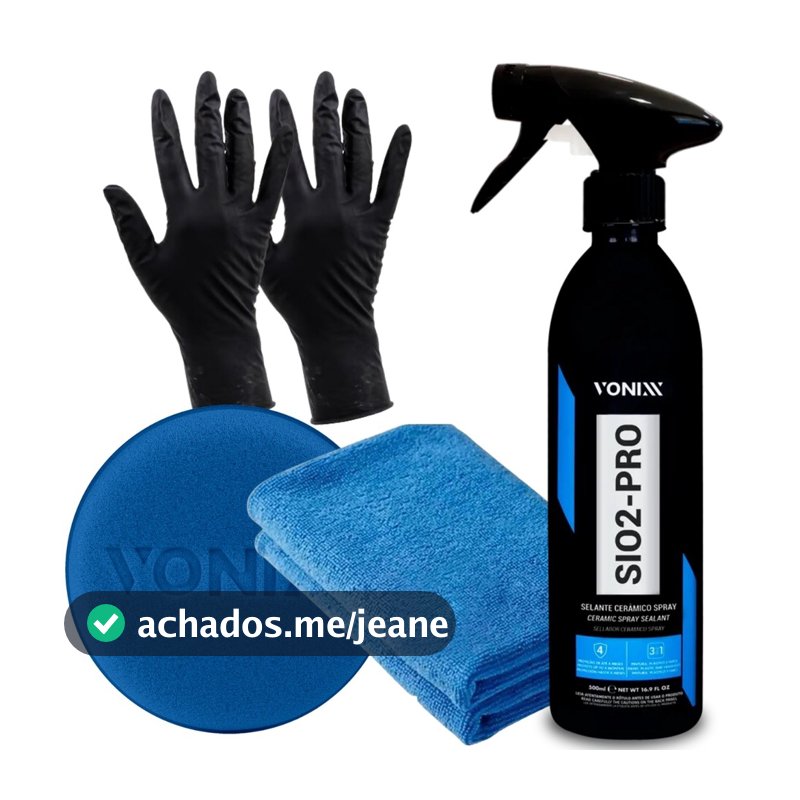 Kit para manutenção de vitrificadores vitrificação Vonixx Sio2 pro 500ml + pano microfibra e aplicador