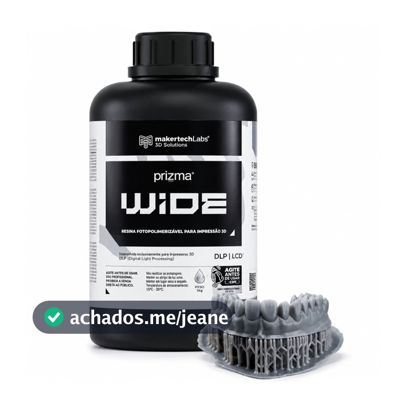 Resina Prizma 3d Wide Cinza 1000g Alta Precisão - Makertech