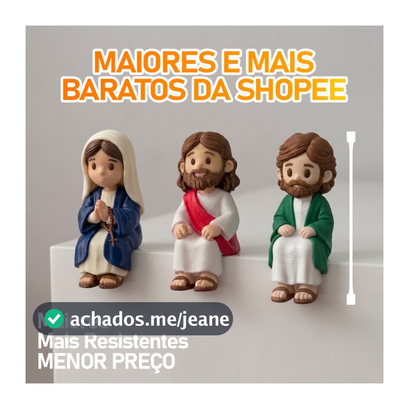 Miniaturas Sentados Jesus, Maria e José - MAIORES E COM O MENOR PREÇO