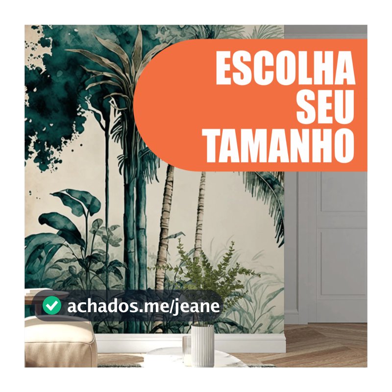 Papel de Parede Linha Studio Decor Folhagens Tropicais  Estampa Elegante Decorativa para Ambiente