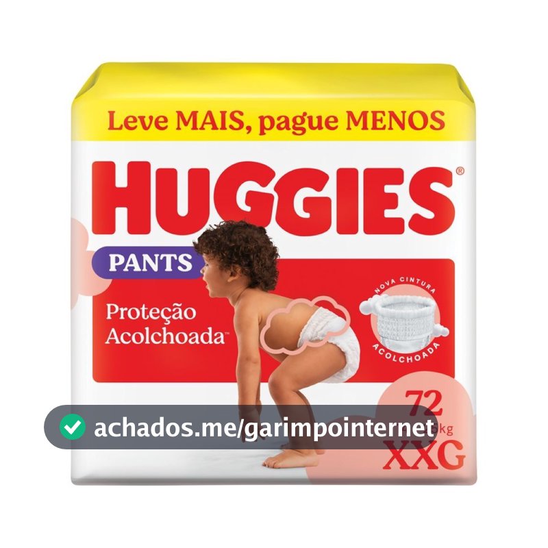 Fralda Huggies Roupinha Proteção Acolchoada Pants XXG 72 Unidades