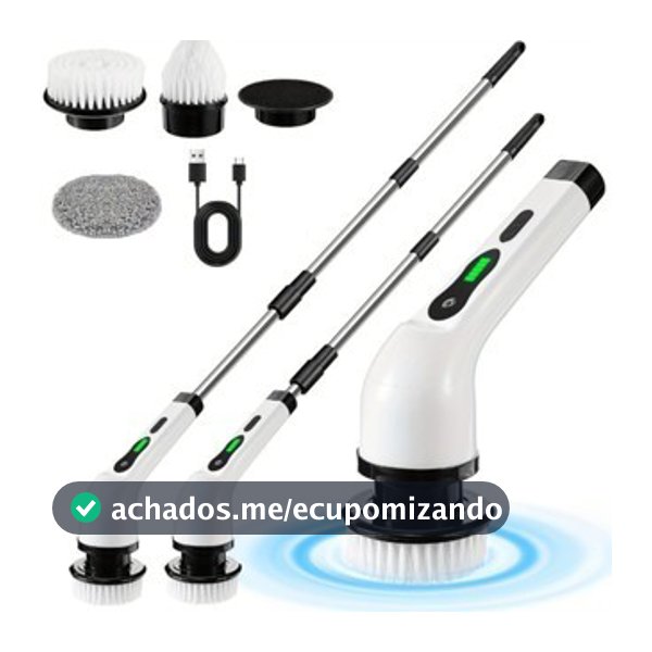 Escova Elétrica de Limpeza Ajustável Janela Banheiro e Cozinha Ferramenta 9 em 1 Recarregável