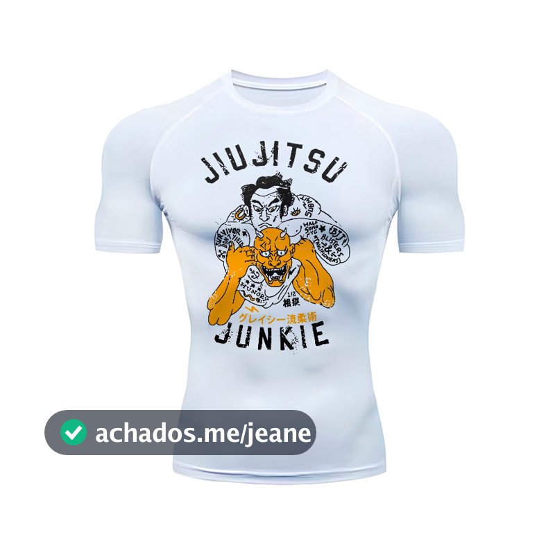 Camiseta Compressão Treino‎ Luta Good Vibes Jiu Jitsu Arte Junkie Moda Japan