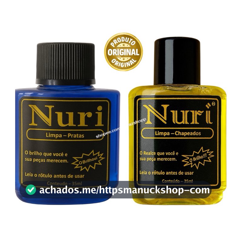 Kit Limpa Pratas Nuri 35ml + Limpa Folheados Nuri 35ml Original
