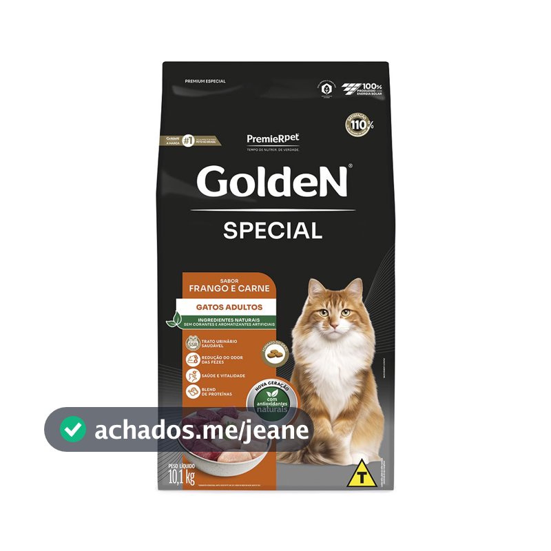 Ração Golden Special Gatos Adultos Frango e Carne 10,1kg